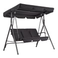 thumbnail image 3 of Kojooin 3-Seat Outdoor Patio Swing with Adjustable Canopy, Weather-Resistant Steel Frame Swing Chair for Backyard, 3 of 9