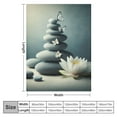 thumbnail image 4 of WYYP Zen Water Lily White Flower and Butterfly Stone in Water Lightweight Flannel Bed Blanket White, 4 of 6
