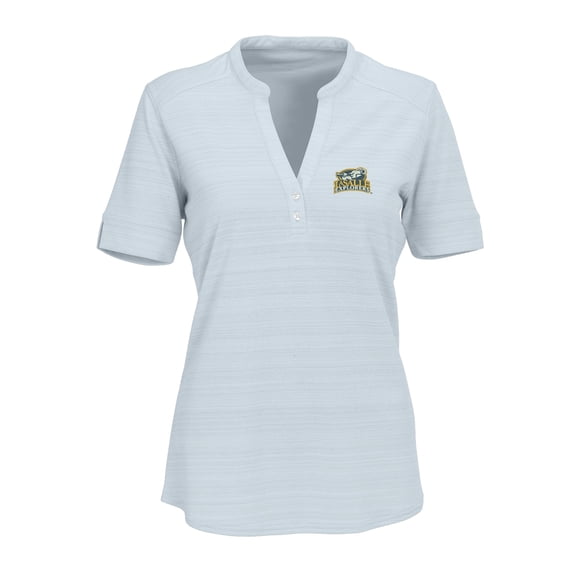 Women's Silver La Salle Explorers Strata Textured Henley Shirt