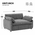 thumbnail image 6 of 50" x 43" Oversized Chenille Single Sofa Chair, Wide and Deep Seat Modern Accent Armchair with Pillows, Upholstered Comfy Lounge Chair for Living Room Apartment, Gray, 6 of 6