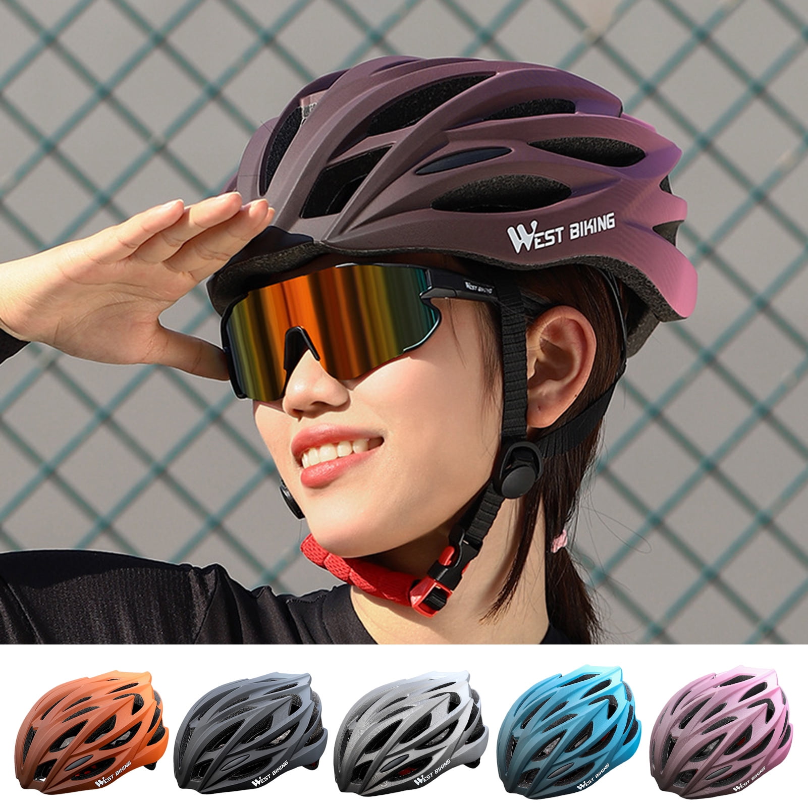 Pebbuoy Professional Outdoor Bicycle Helmet Impact-Resistant Shockproof Breathable Ultralight Adjustable Riding Helmet