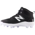 thumbnail image 4 of New Balance Men's Fresh Foam 3000V6 Mid Molded Baseball Cleats Black/White Medium 6, 4 of 6