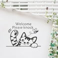 thumbnail image 3 of 2pcs Cartoon Wall Sticker Animated Cat Wall Sticker Welcome Door Sticker Knock Sign, 3 of 8