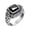 Black, variant on Men's Stainless Steel Vintage Bully Hip-hop Punk Serpentine Block Texture Gemstone Ring Black Size 10