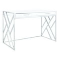 thumbnail image 5 of SAFAVIEH Elaine 1-Drawer Writing Desk, White/Silver, 5 of 13