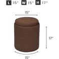 thumbnail image 5 of Aria Home Plush Boucle Tray Top Storage Ottoman, Modern Accent Seating & Organizer, Brown, 5 of 9