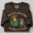 thumbnail image 3 of Funny Raccoon Comfort Colors Shirt, This Little Light Of Mine Dumpster Fire Tee, Trash Panda Chaos Ironic Meme Gift, Gen Z, Unisex, 3 of 6