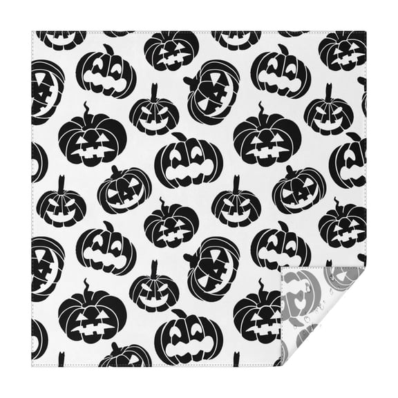 Halloween Black Pumpkin Silhouettes Square Tablecloth,Waterproof Square Table Cover,Wipeable Spillproof Washable Table Cover for Home Kitchen Party Decor 42"X42"(107x107cm)