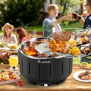 AOBOSI Portable Smokeless Charcoal Grill With Carry Bag & USB Active Ventilation Fan Temperature Control for Outdoor Garden Party Balcony