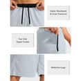 thumbnail image 4 of Men's Fitness Running Shorts Drawstring Elastic Waist Shorts Solid Zipper Pocket Beach Sports Shorts, 4 of 4