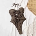 thumbnail image 5 of Enjoytime Womens One Piece Swimsuits Cut Out Tummy Control Bathing Suit High Cut Monokini Tie Halter Backless Swimwear, 5 of 7