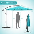 thumbnail image 2 of Costway Parasol Déporté de Patio 10 Pi avec Réglage d'Inclinaison Facile, Base Croisée, Toit Ventilé, Turquoise, 2 of 10