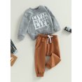 thumbnail image 3 of Bagilaanoe 2PCS Toddler Baby Boy Long Pants Set Letter Print Long Sleeve Sweatshirt Pullover Tops + Drawstring Sweatpants 6M 12M 18M 24M 3T Kids Casual Sweatsuits, 3 of 8
