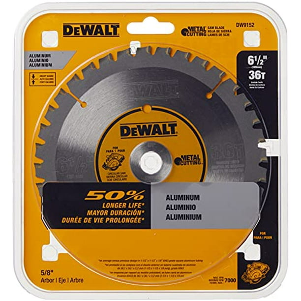 DEWALT DW9152 6 1 2 Inch 36 Tooth Aluminum Cutting Saw Blade with