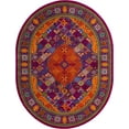 thumbnail image 2 of Rugs.com Calypso Collection Rug – 8' x 10' Oval Fuchsia Medium Rug Perfect For Living Rooms, Large Dining Rooms, Open Floorplans, 2 of 9