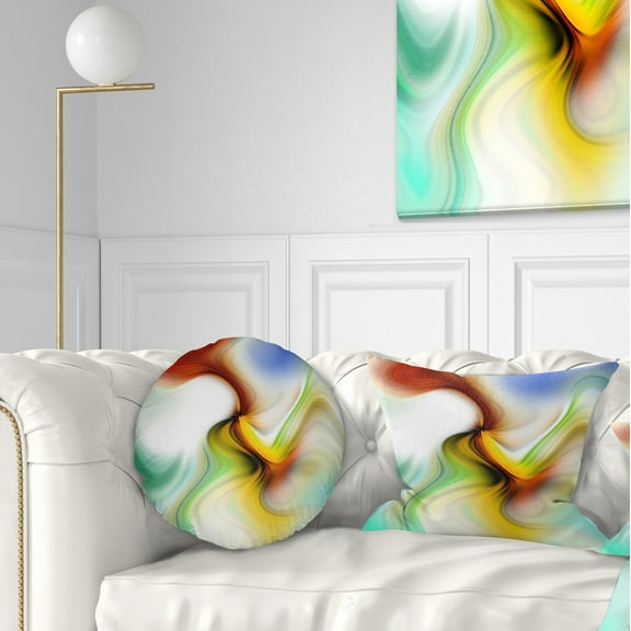 Designart Rays of Speed Curved - Abstract Throw Pillow - 12x20