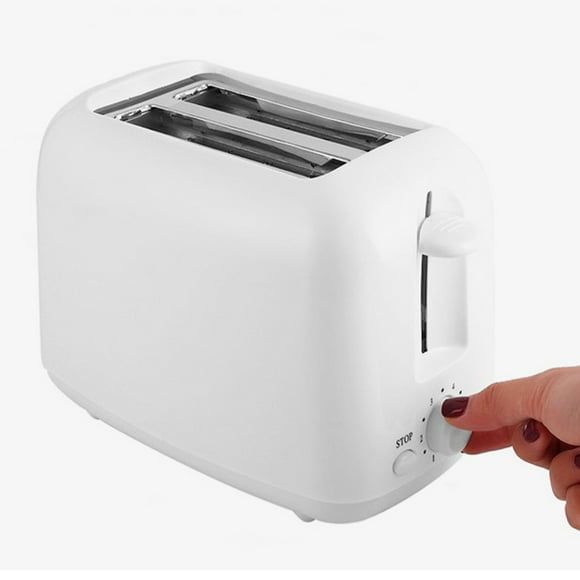 ZOUSSIQI 650W Toaster with Double Wide Slots 6 Gears White Bread Toast Machine for Home Breakfast JU316-58156