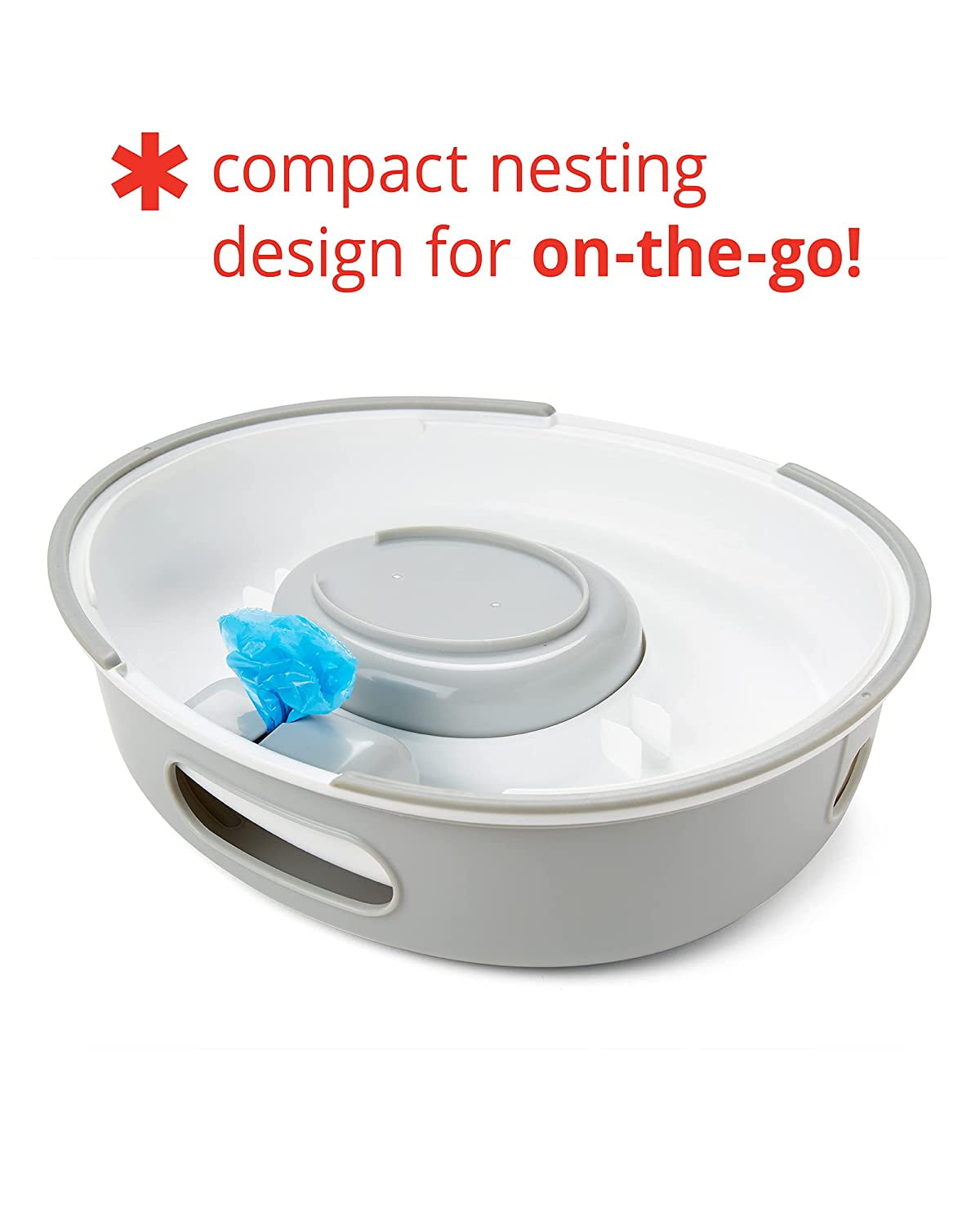 Skip Hop Baby Potty Training Toilet, Go Time 3-in-1 Potty for Ages 18 Months and Up, White/Gray