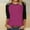 Hot Pink, variant on Crewneck 3/4 Sleeve Blouses for Women Green Casual Blouse Raglan Color Block 2025 Winter Fashion,L