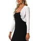 thumbnail image 4 of SUÉTERES DE MUJER INSPIRE CHIC de Terciopelo de Punto con Frente Abierto y Mangas Largas, Cárdigan Corto M Blanco, 4 of 6