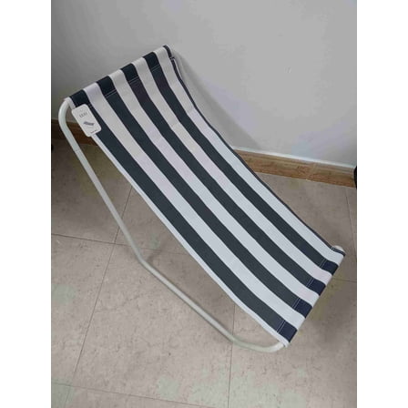 UUO Beach chairs Portable Folding Metal Frame Beach Chair, Navy Blue and White Striped
