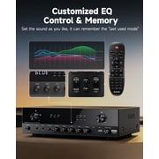 Donner Stereo Audio Amplifier, 600W Peak 2 Channel Receiver with Bluetooth 5.3, for Home, Karaoke, Theater Speakers