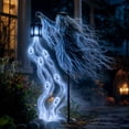 thumbnail image 4 of Halloween Soul Harvester Animated Garden Light,Spooky Witch Specter With Lantern & Led Ghost String Lights, Outdoor Yard Lawn Pathway Garden Decoration, 4 of 5