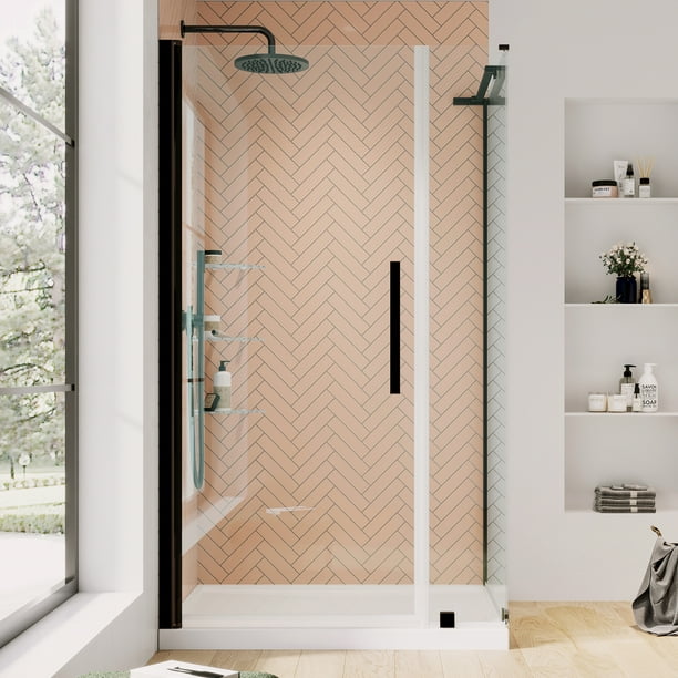 Ove Decors Pasadena 40 in. L x 32 in. W x 72 in. H Corner Shower Kit w/Pivot Frameless Shower
