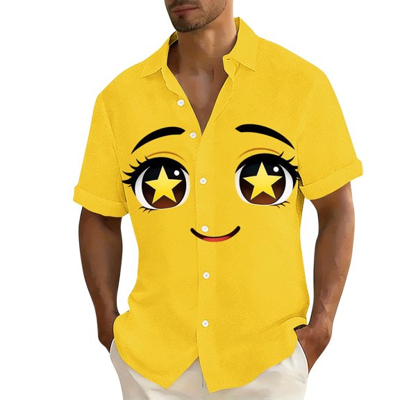 Awdenio Mens Shirts Novelty Dress Shirts Button Down Funny Hawaiian Shirt Summer Holiday Beach Tops