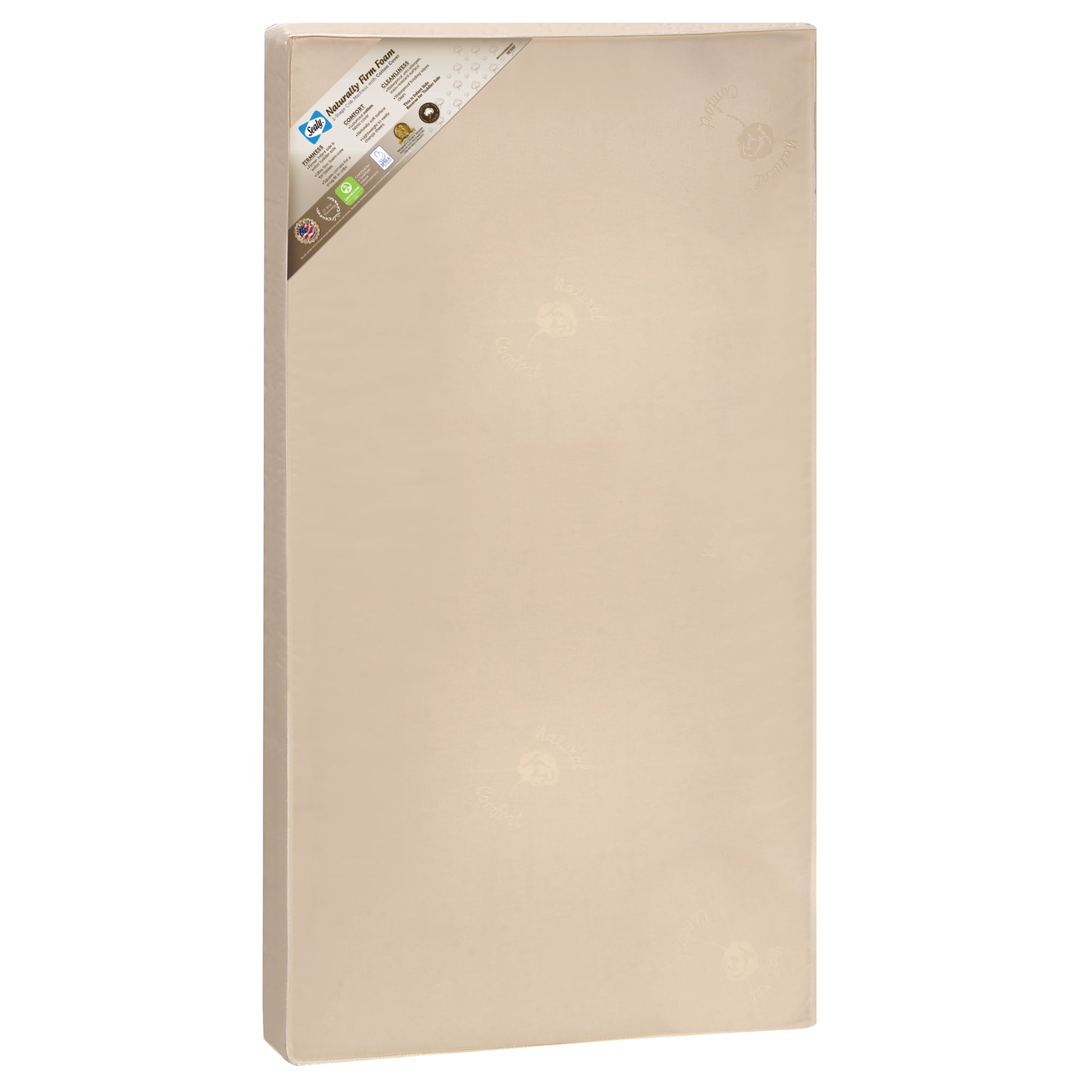 Sealy Naturally Firm 2-Stage Foam Core Crib and Toddler Mattress, Lightweight Mattress