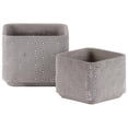 thumbnail image 1 of Urban Trends Collection 35751 Cement Square Pot with Engraved Lattice Diamond - Tapered Bottom, Washed Concrete & Gray - Set of 2, 1 of 1