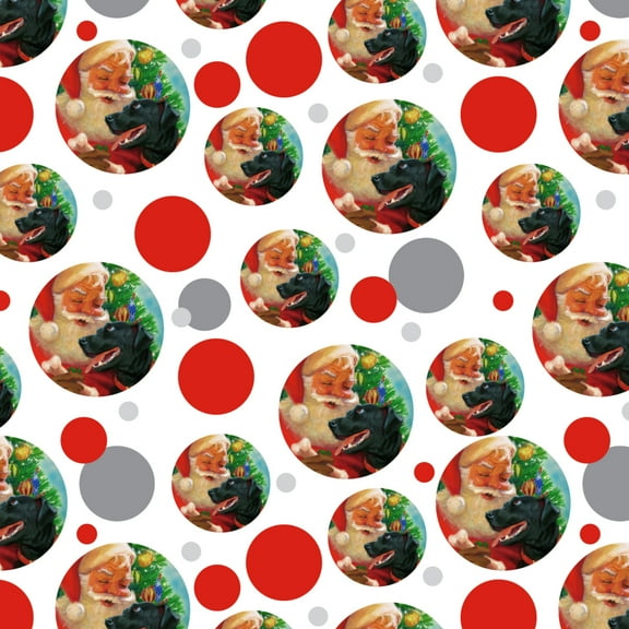Christmas Holiday Santa and Black Lab Labrador Dog Premium Gift Wrap Wrapping Paper Roll