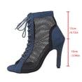 thumbnail image 5 of Heeled Sandals for Women Open Toe Mesh Lace up Ankle Boots Elegant Stiletto Heels Wedding Party Dress Shoes Blue Size 8.5, 5 of 8