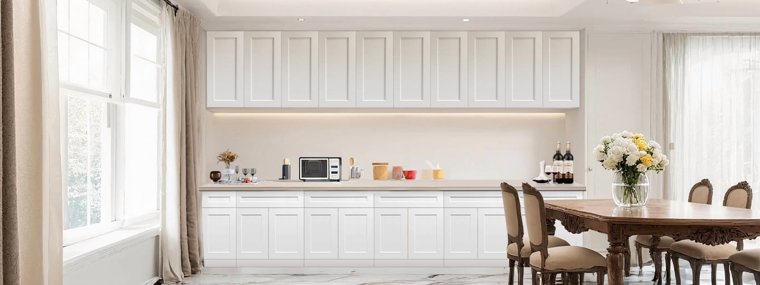 White Solid Wood Double Door Wall Cabinet 2 Doors and 2 Shelves for Kitchen Storage, Bathroom Storage, Laundry,Adjustable Shelves Ready to Assemble(24"W×12"D×30"H)