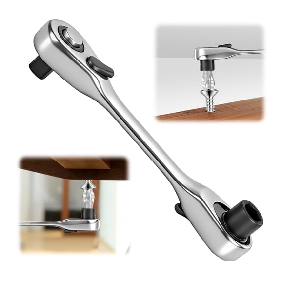 1/4 inch Mini Ratchet Socket Wrench 72 Tooth Drive Socket Ratchet Bit Driver Multi Tool Double Ended Combination Wrench Screwdriver Hex Wrench