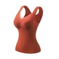 thumbnail image 3 of CBASIHI Womens Thermal Underwear Tank Tops- Slim Fit Fall Winter V Neck Stretchy Sleeveless Undershirt with Built in Bra Red Size M, 3 of 9