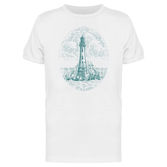 Lighthouse Snd Ocean Sketch Tee Men's -Image by Shutterstock