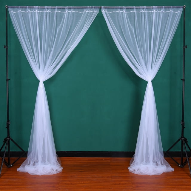 Cortinas semitransparentes, decoraciones de arcos de pantalla para ventanas de fiestas de bodas, cortinas de malla, estética elegante