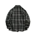 thumbnail image 3 of ZCFZJW Men's Flannel Shirts Casual Button Down Plaid Shirt Jacket Long Sleeve Fleece Shacket with Pockets Big and Tall Regular Fit Cotton Shirts Black XL, 3 of 8