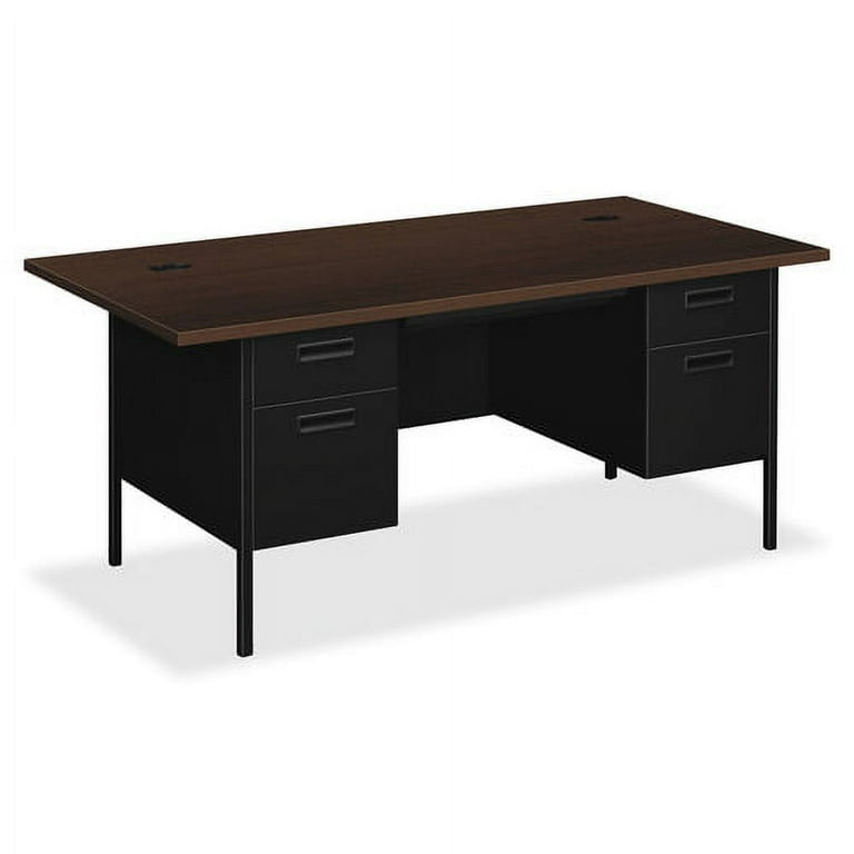 HON Metro Classic HP3276 Pedestal Desk - 4 x Box, File Drawer(s) - Double Pedestal - Square Edge - Finish: Harvest, Putty HON Metro Classic HP3276 Pedestal Desk - 4 x Box, File Drawer(s) - Double Pedestal - Square Edge - Finish: Harvest, Putty