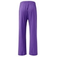 thumbnail image 5 of Purple Womens Sweatpants Womens Cotton Casual Loose Pants Comfy Work Pants with Pockets Elastic High Waist Paper Bag Drawstring Pants Casual Pants Women, 5 of 6
