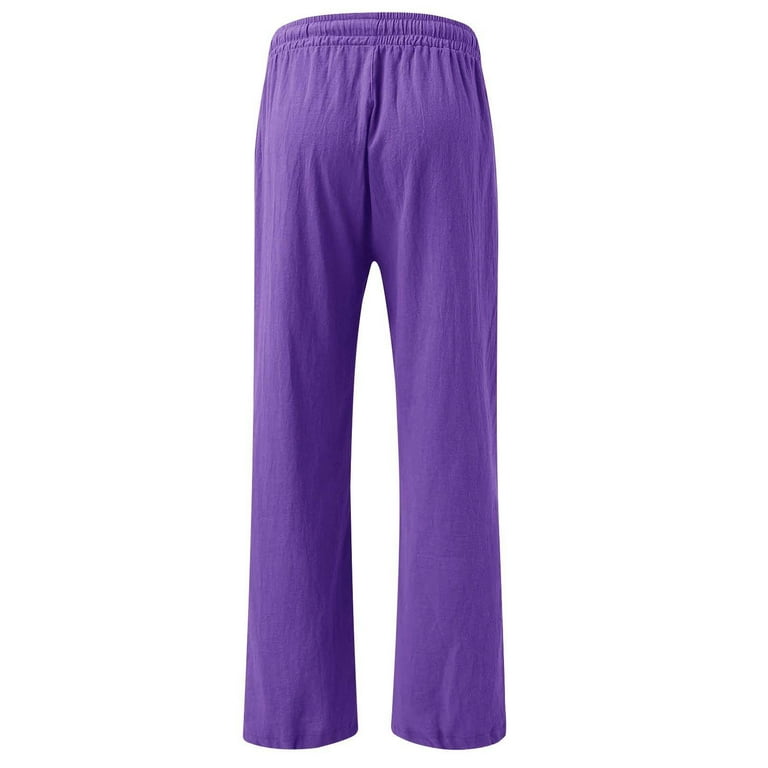 nochalofo Purple Snow Pants Womens, Womens Cotton Casual Loose
