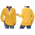 thumbnail image 2 of Suéteres para Mujer, de Invierno, de Larga, con Cuello en V, Informales, Holgados, de Moda para Otoño Amarillo 4XL, 2 of 7