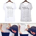 thumbnail image 4 of Baby Is Coming Mujeres Maternidad Ropa Corta Maternidad Camiseta Divertida Tallas Grandes Sesión De Fotos Tops Scienceny BA000683-01, 4 of 6