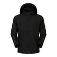 thumbnail image 5 of Fiaer,Womens Oversized Full Zip Softshell Jackets,Women's Long Sleeve Windbreaker Waterproof Casual Trendy Loose Fit Drawstring Lightweight Hooded Tops with Zipper Pockets Black XXXXXL, 5 of 5