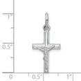 thumbnail image 2 of 925 Sterling Silver Rhodium Plated Polished Crucifix Religious Faith Cross Pendant Necklace 21.04x12.18mm Wide 3.35mm Th, 2 of 2