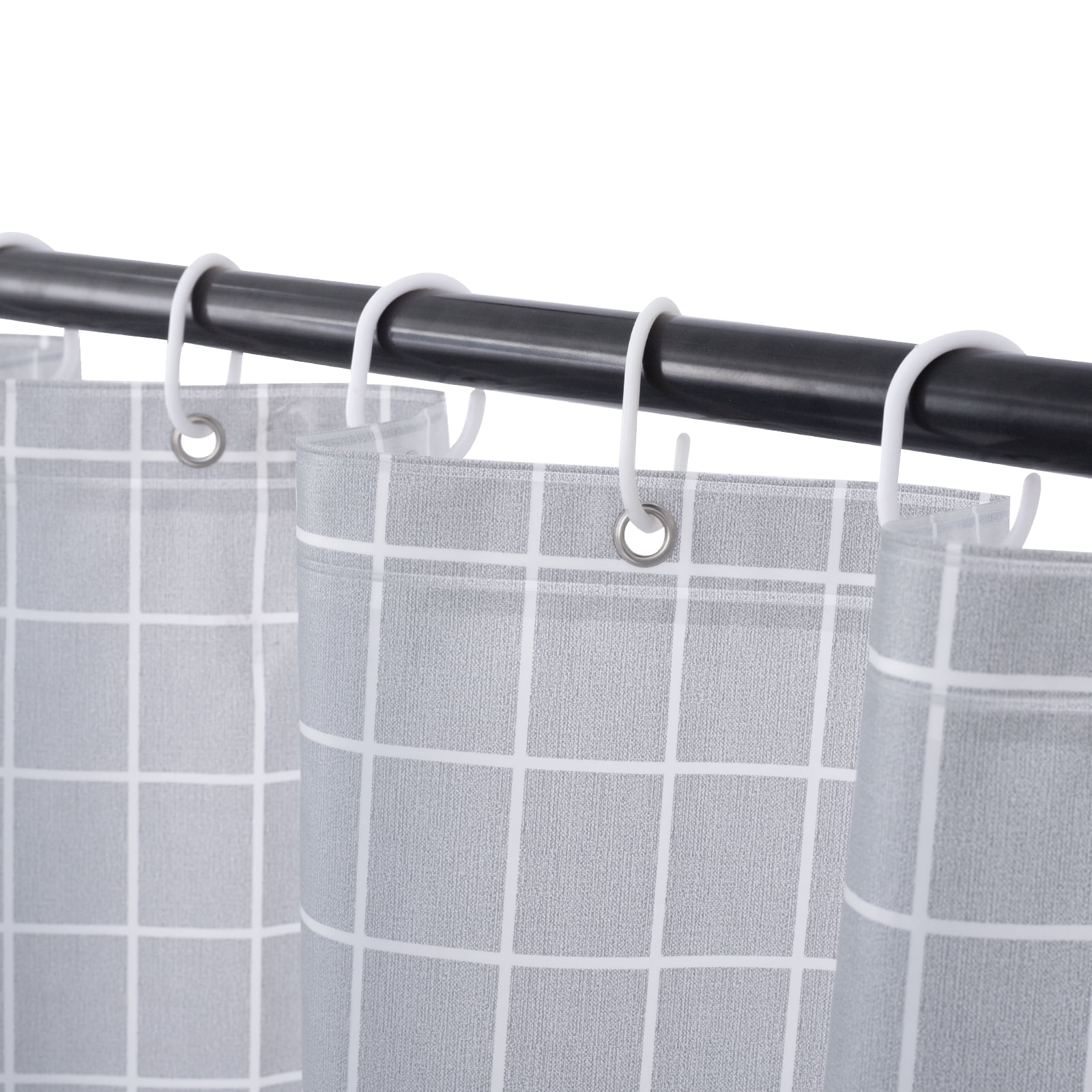 RAY STAR Shower Curtain Liner Plastic 72 x 70 Inches for Bathroom, Extra Long Shower Curtains with 3 Magnets Waterproof Rust-Resistant Grommets 12 Plastic Hooks PEVA Shower Liner