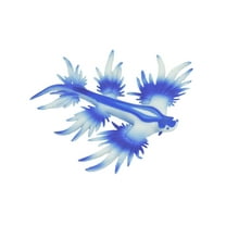 Sea Slug Dragon, Marine Mollusks, Blue, Museum Quality, Hand Painted, Rubber Gastropod, Realistic Toy, Figure, Model, Replica, Kids, Educational, Gift, 3 1/2" CH293 BB179