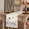 thumbnail image 2 of Table Runners 72 Inches Long Dress Scarves, Beige Spring Floral Butterfly Farmhouse Kitchen/Dining Table Runner, Coffee Tablerunners, Farmhouse Flowers Botanical 18x72 Inch, 2 of 9
