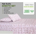 thumbnail image 6 of RUVANTI 100% Cotton Sheets – King Size Percale Bedding, Cooling & Breathable Floral Design, Durable with a Crisp, Soft & Comfortable Feel, 16" Deep Pocket, 4-Piece Set, Bouquet, 6 of 7